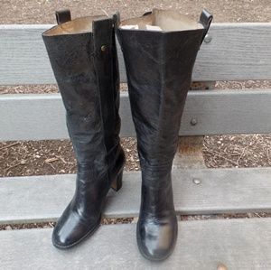 Black Leather High Boots